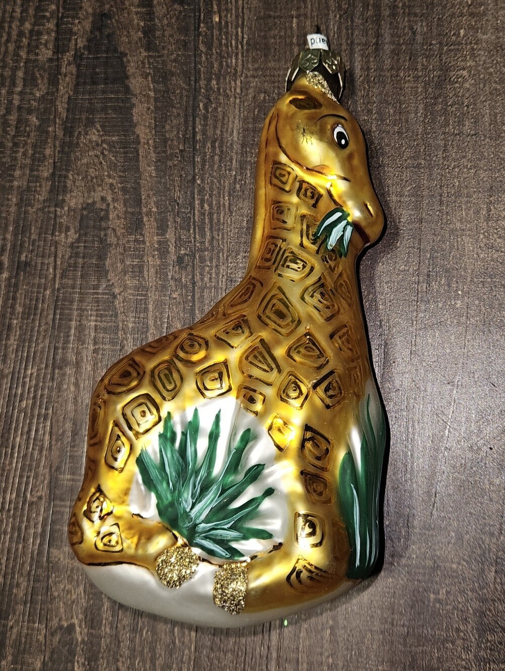 Vintage Polish Blown Glass Giraffe Ornament